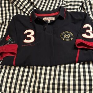 Official England JOULES Polo TEAM, no. 3, Black and Red Polo Shirt, sz XL